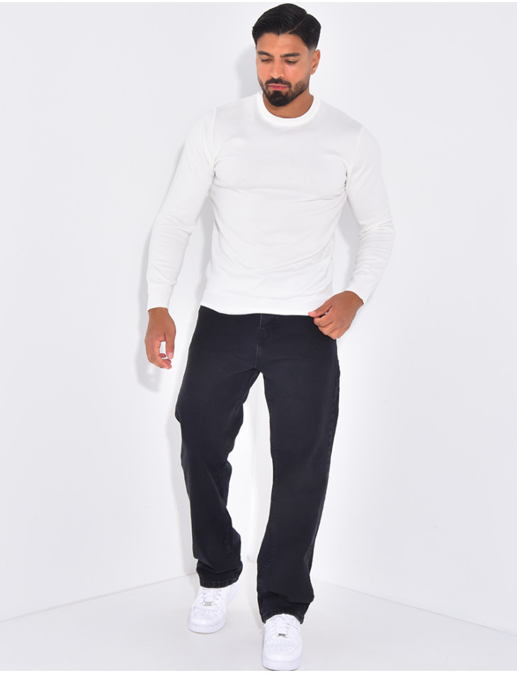 Pull fin col rond