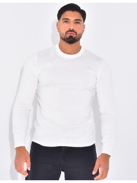 Pull fin col rond