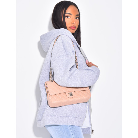 Neoprene fleece zip-up hoodie