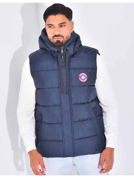 Doudoune à capuche sans manches