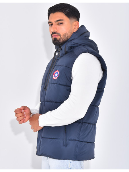 Doudoune à capuche sans manches