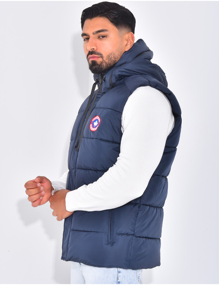 Doudoune à capuche sans manches