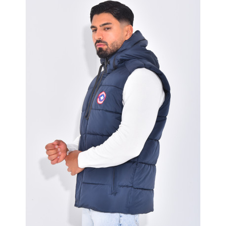 Doudoune à capuche sans manches