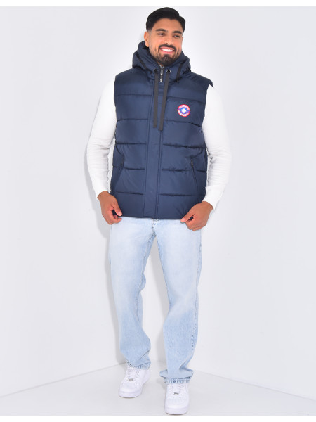 Doudoune à capuche sans manches