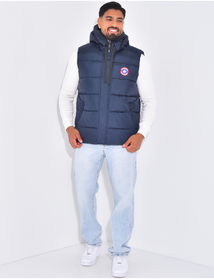 Doudoune à capuche sans manches