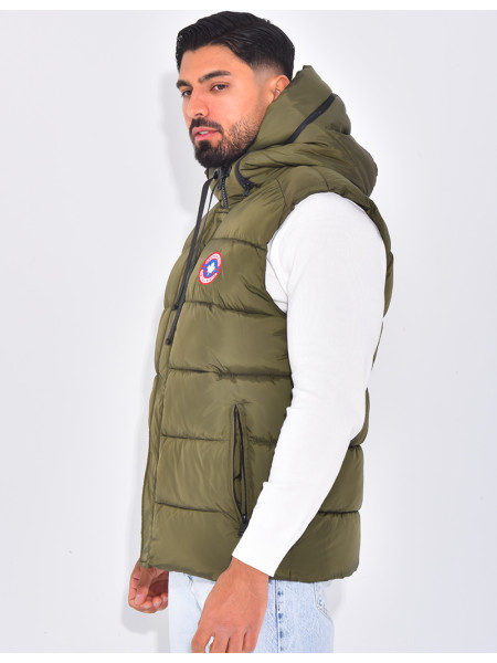 Doudoune à capuche sans manches