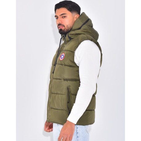 Doudoune à capuche sans manches