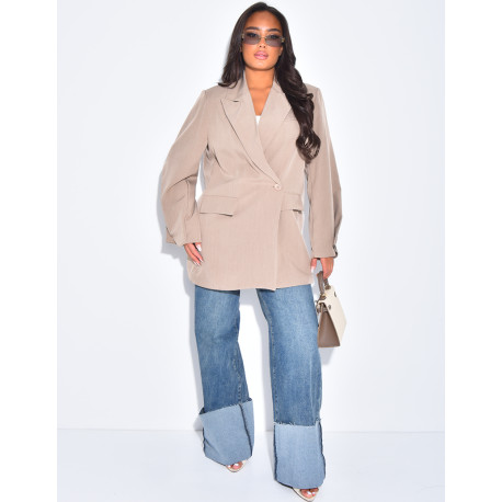 Veste de blazer oversize à manches ballons
