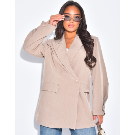 Veste de blazer oversize à manches ballons