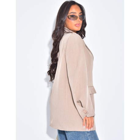 Veste de blazer oversize à manches ballons