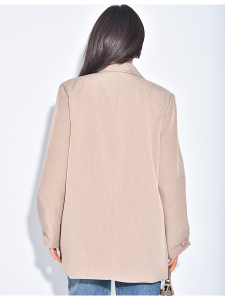 Veste de blazer oversize à manches ballons