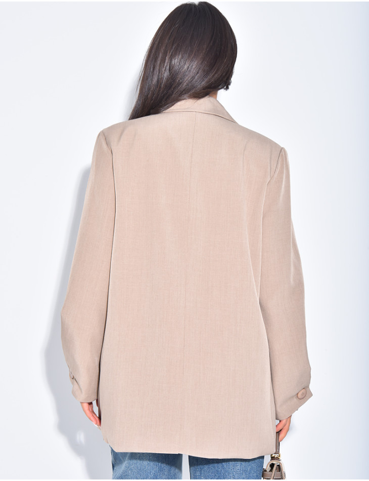 Veste de blazer oversize à manches ballons