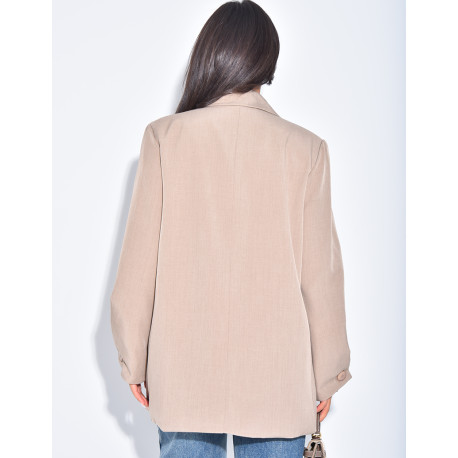 Veste de blazer oversize à manches ballons