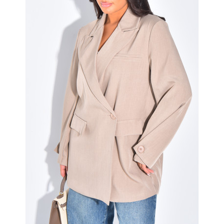 Veste de blazer oversize à manches ballons