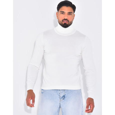 Pull fin col roulé