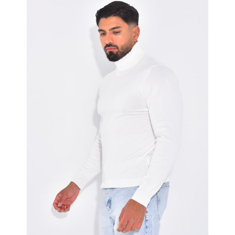 Pull fin col roulé