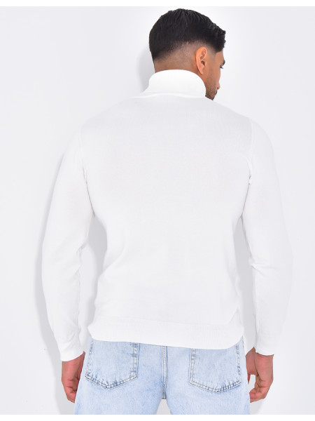 Pull fin col roulé