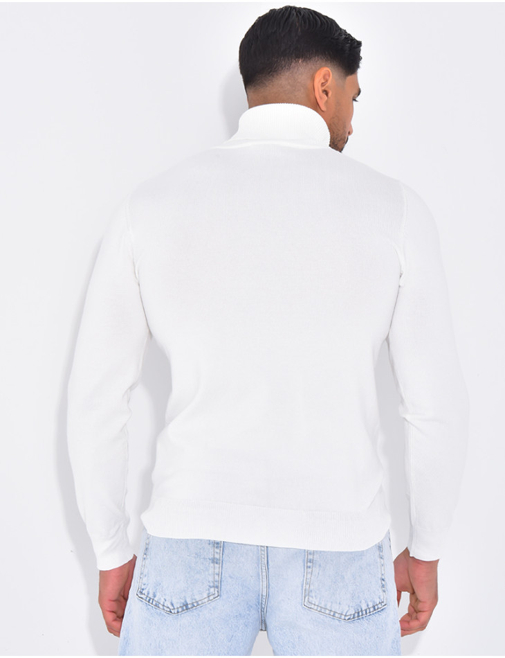 Pull fin col roulé
