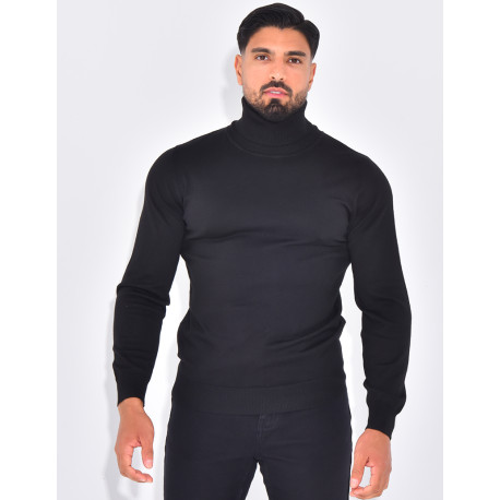 Pull fin col roulé