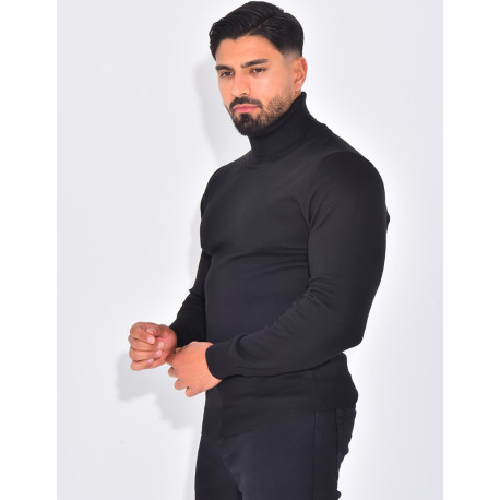 Pull fin col roulé