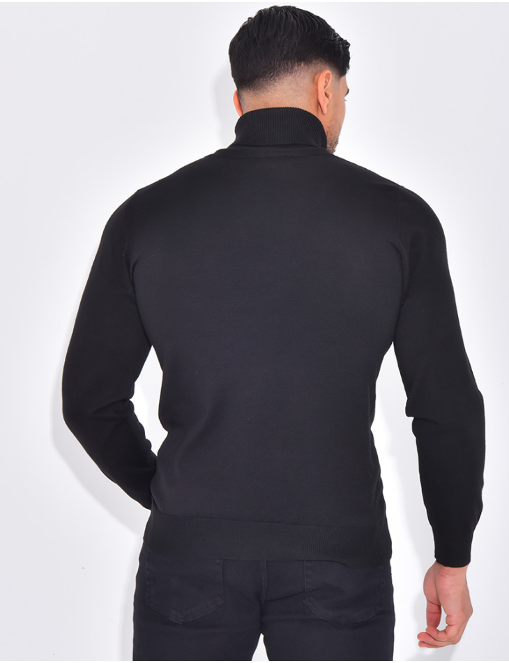 Pull fin col roulé