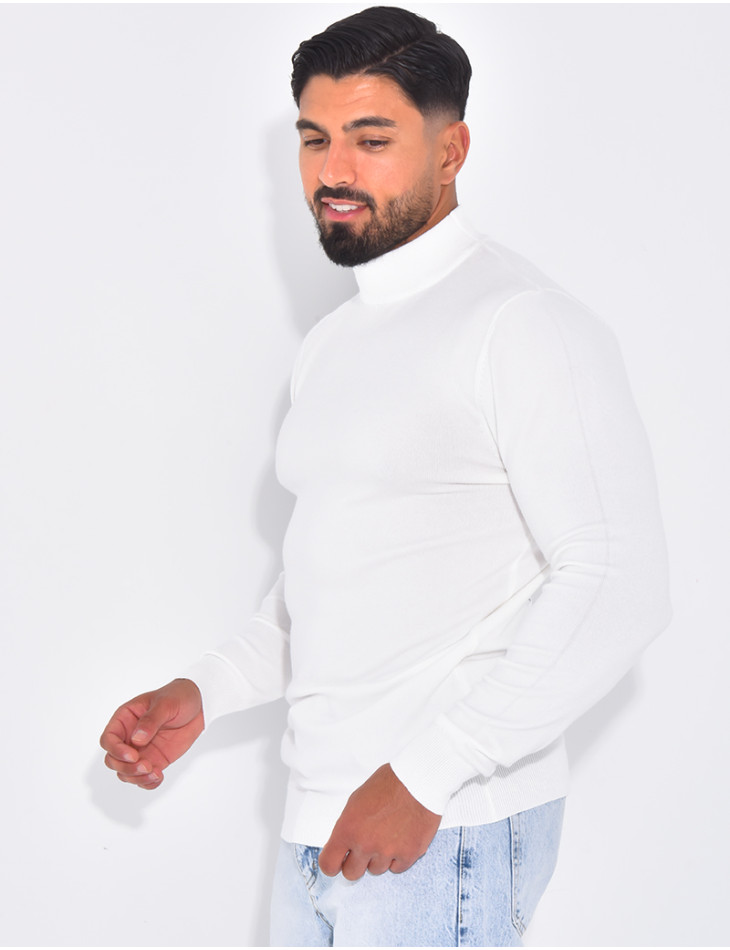 Pull fin col montant