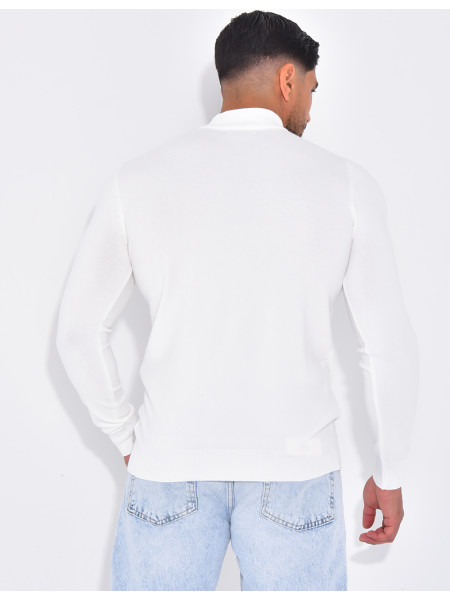 Pull fin col montant