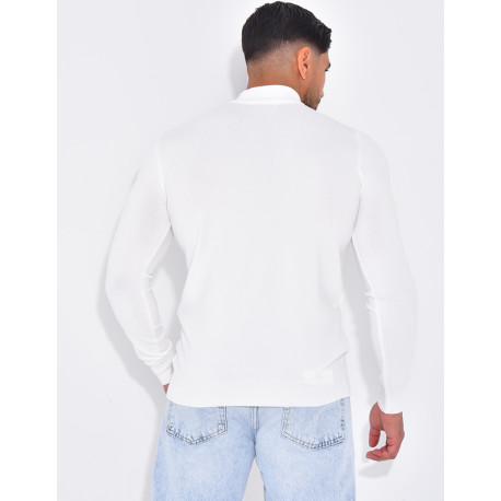 Pull fin col montant