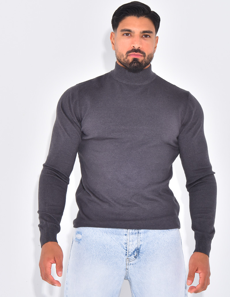 Pull fin col montant