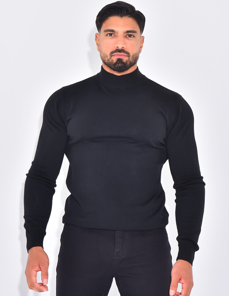 Pull fin col montant