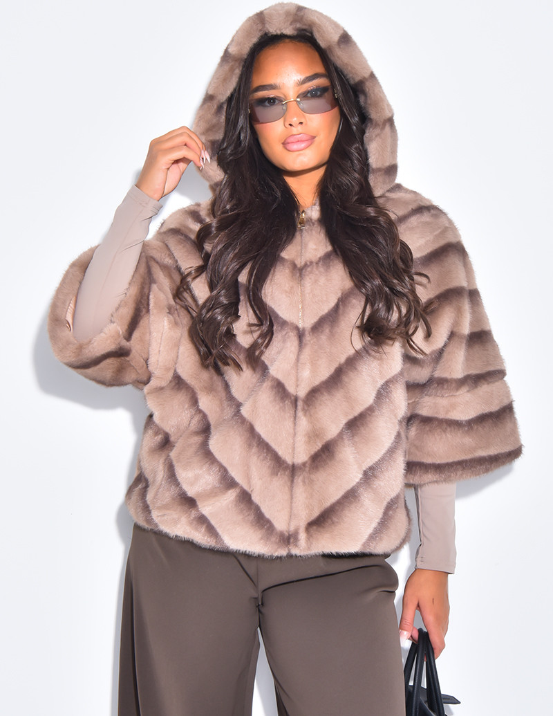 Manteau court en fausse...