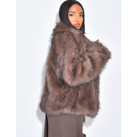 Kurze Kunstfelljacke