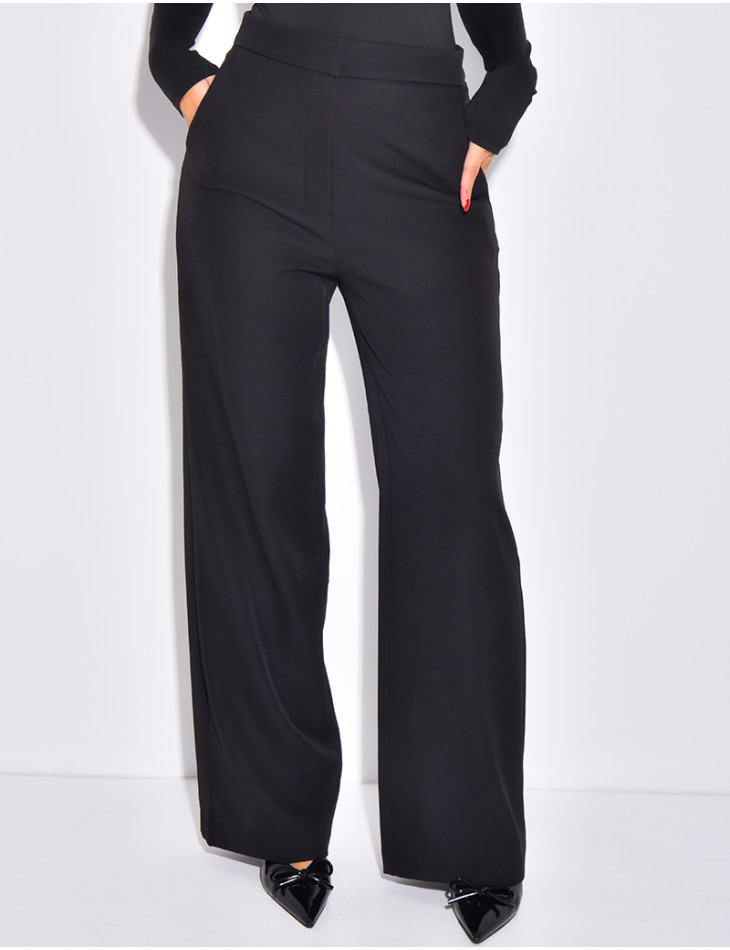 Gerade geschnittene Anzughose mit Melange-Effekt