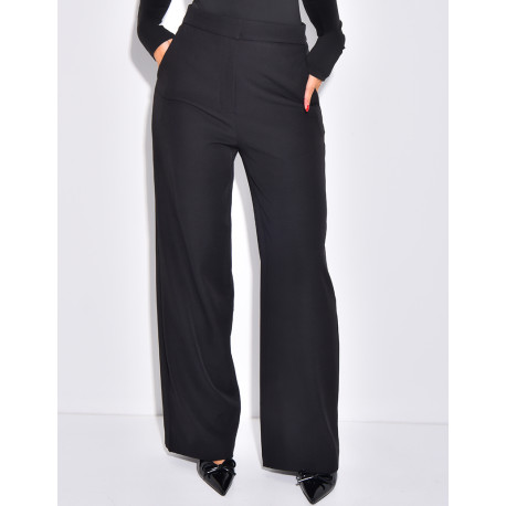 Gerade geschnittene Anzughose mit Melange-Effekt