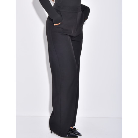 Gerade geschnittene Anzughose mit Melange-Effekt