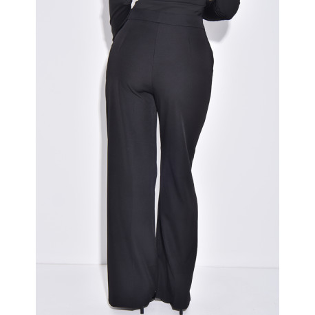 Gerade geschnittene Anzughose mit Melange-Effekt