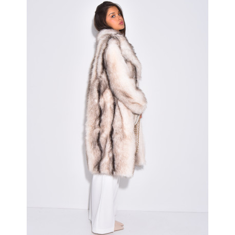 Langer Oversize-Mantel aus Kunstfell