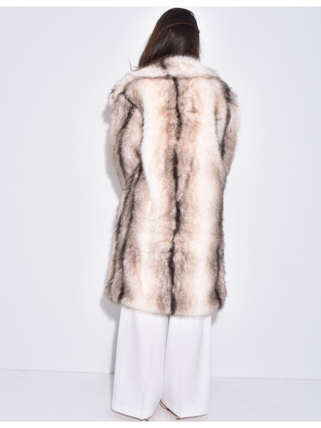 Langer Oversize-Mantel aus Kunstfell