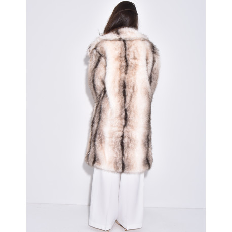 Langer Oversize-Mantel aus Kunstfell