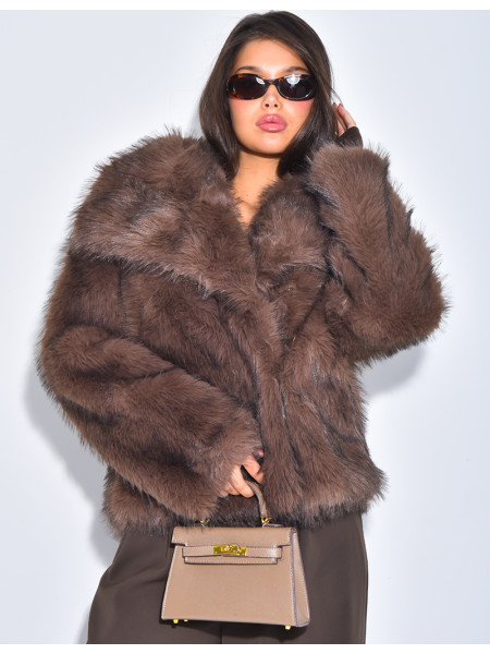 Kurze Kunstfelljacke