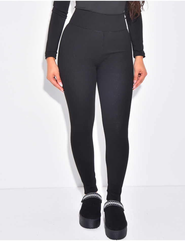 Legging taille haute côtelé à doublure polaire