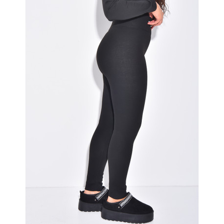 Legging taille haute côtelé à doublure polaire