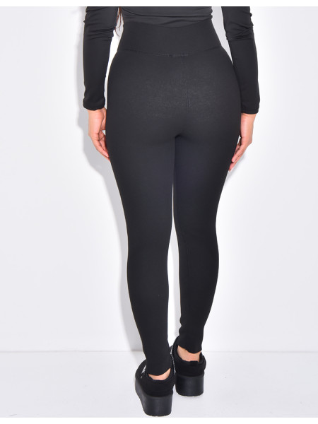 Legging taille haute côtelé à doublure polaire