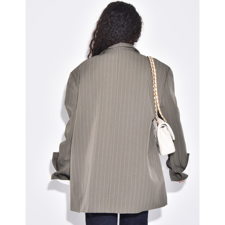 Oversized tailored jacket with stripes and cuffs