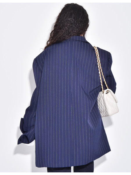 Oversized tailored jacket with stripes and cuffs