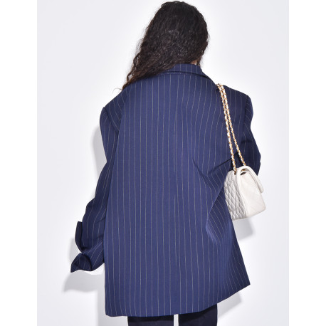 Oversized tailored jacket with stripes and cuffs