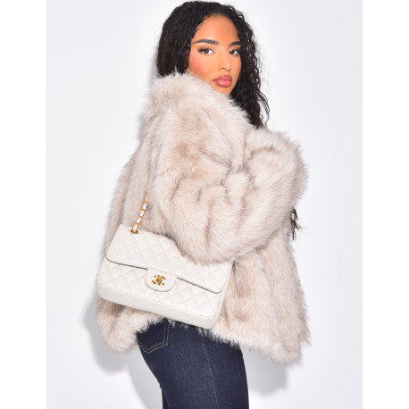 Kurze Kunstfelljacke