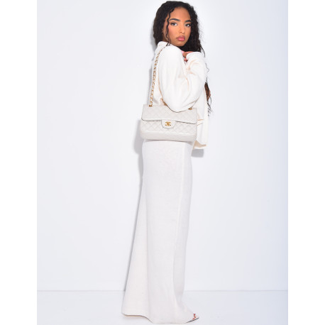 Ensemble 2 pièces gilet à broche et jupe en laine