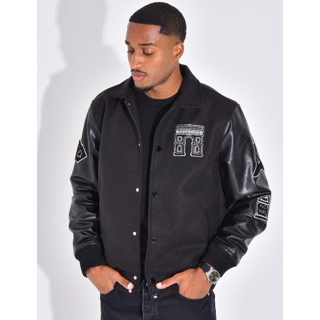 Veste bi-matière avec arc de triomphe