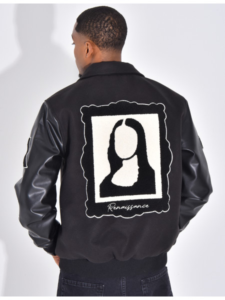 Veste bi-matière avec arc de triomphe